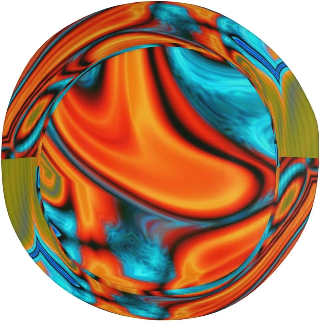 Southwest Hipster Turquoise Orange Swirls Bucket Hat for Men Women Fisherman Hat Packable Sun Cap Travel Beach Caps