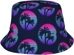 Southwest Hipster Turquoise Orange Swirls Bucket Hat for Men Women Fisherman Hat Packable Sun Cap Travel Beach Caps