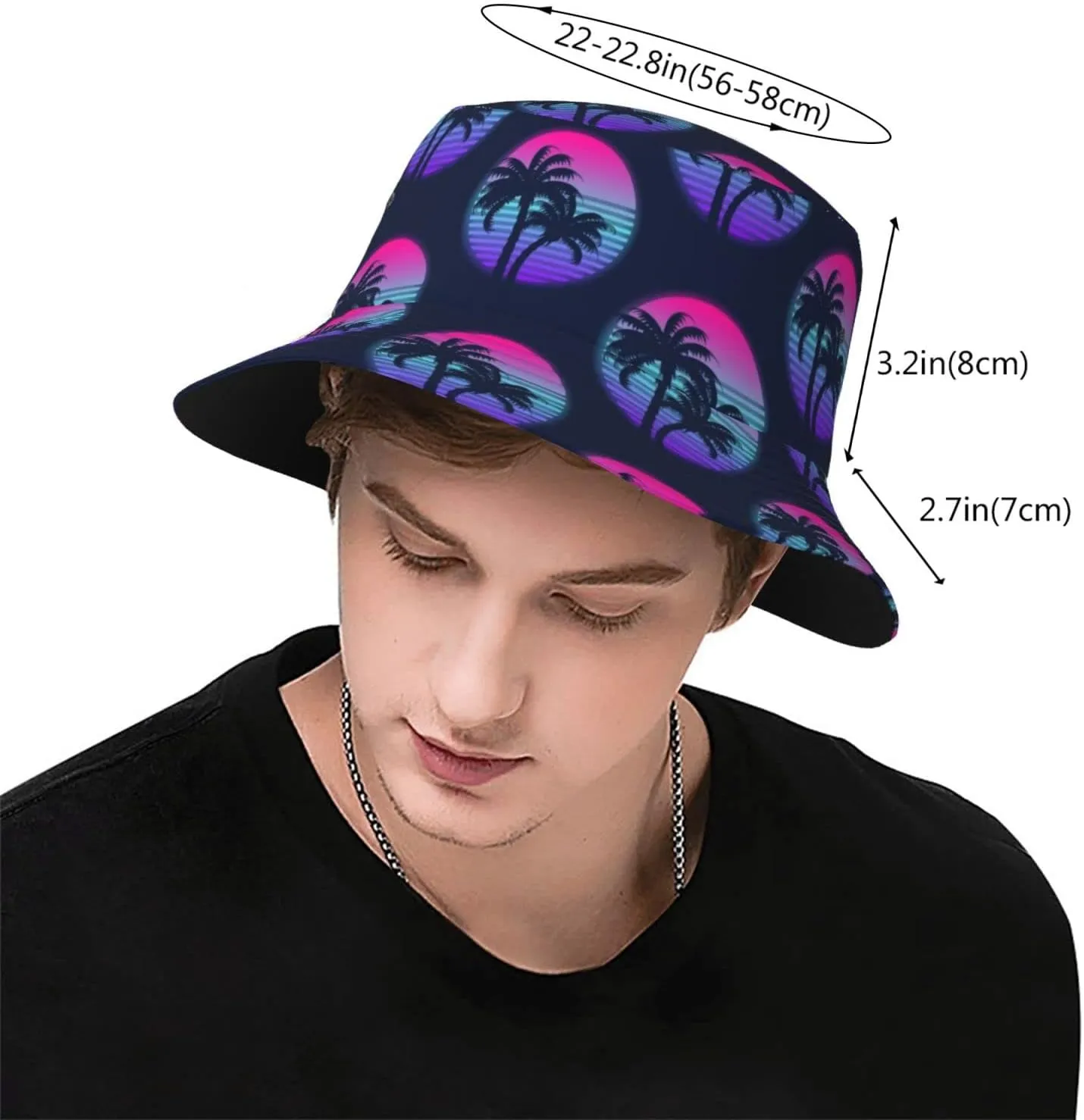 Southwest Hipster Turquoise Orange Swirls Bucket Hat for Men Women Fisherman Hat Packable Sun Cap Travel Beach Caps