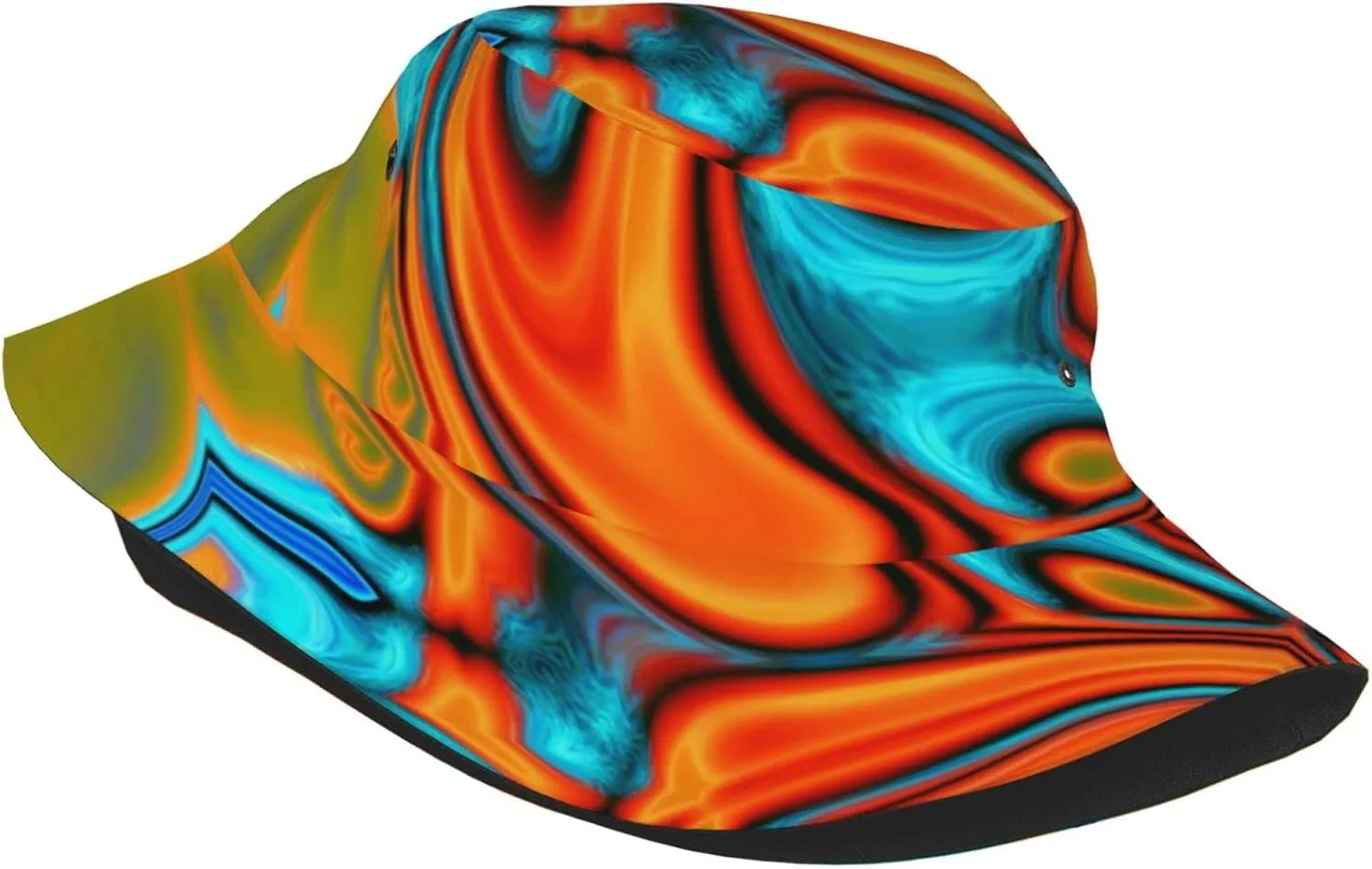 Southwest Hipster Turquoise Orange Swirls Bucket Hat for Men Women Fisherman Hat Packable Sun Cap Travel Beach Caps