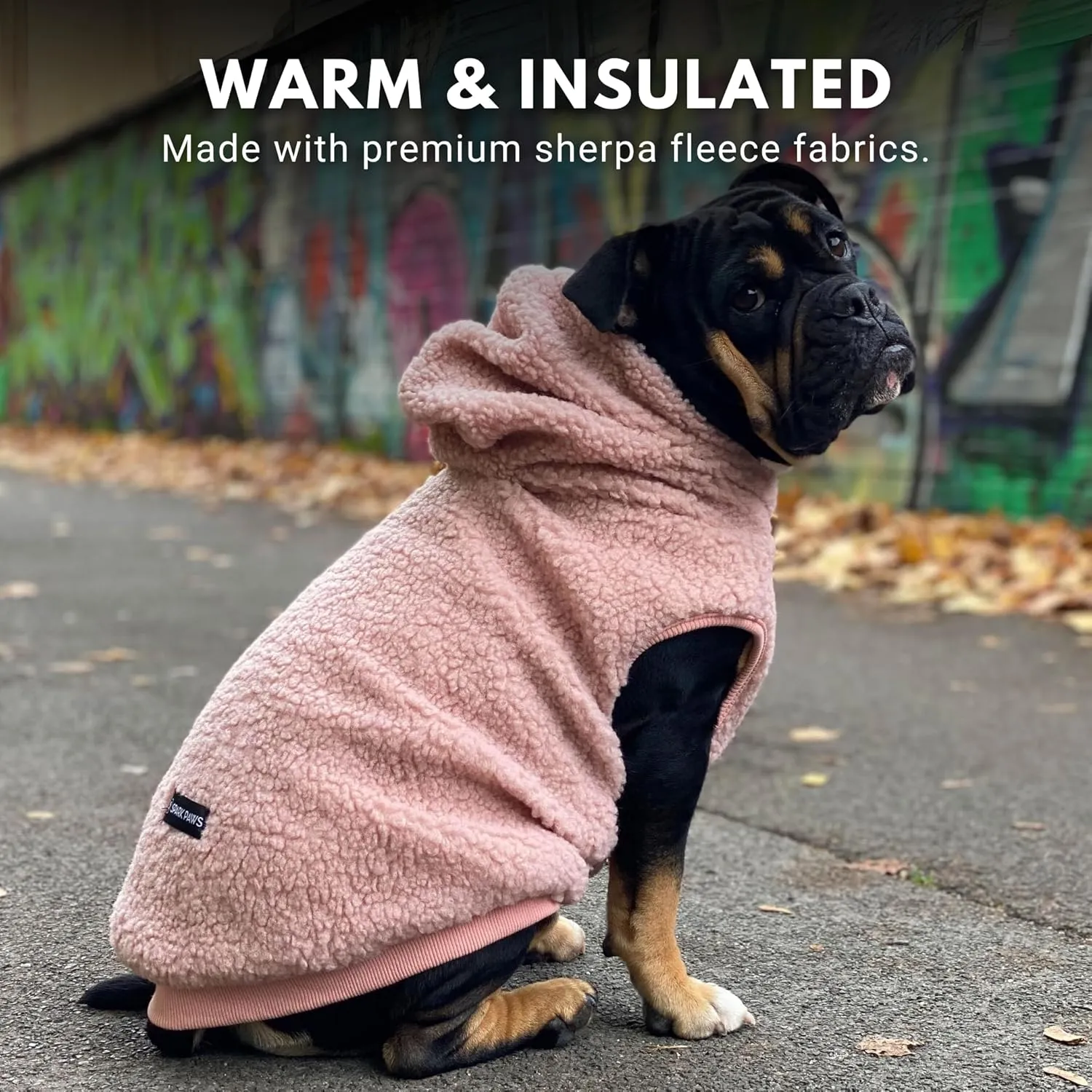 Spark Paws Teddy Dog Sweater - Sherpa Hooded Vest with Warm Fleece Lining, Winter Coat Suitable for Small Medium Large XL XXL Breeds - Pink - M