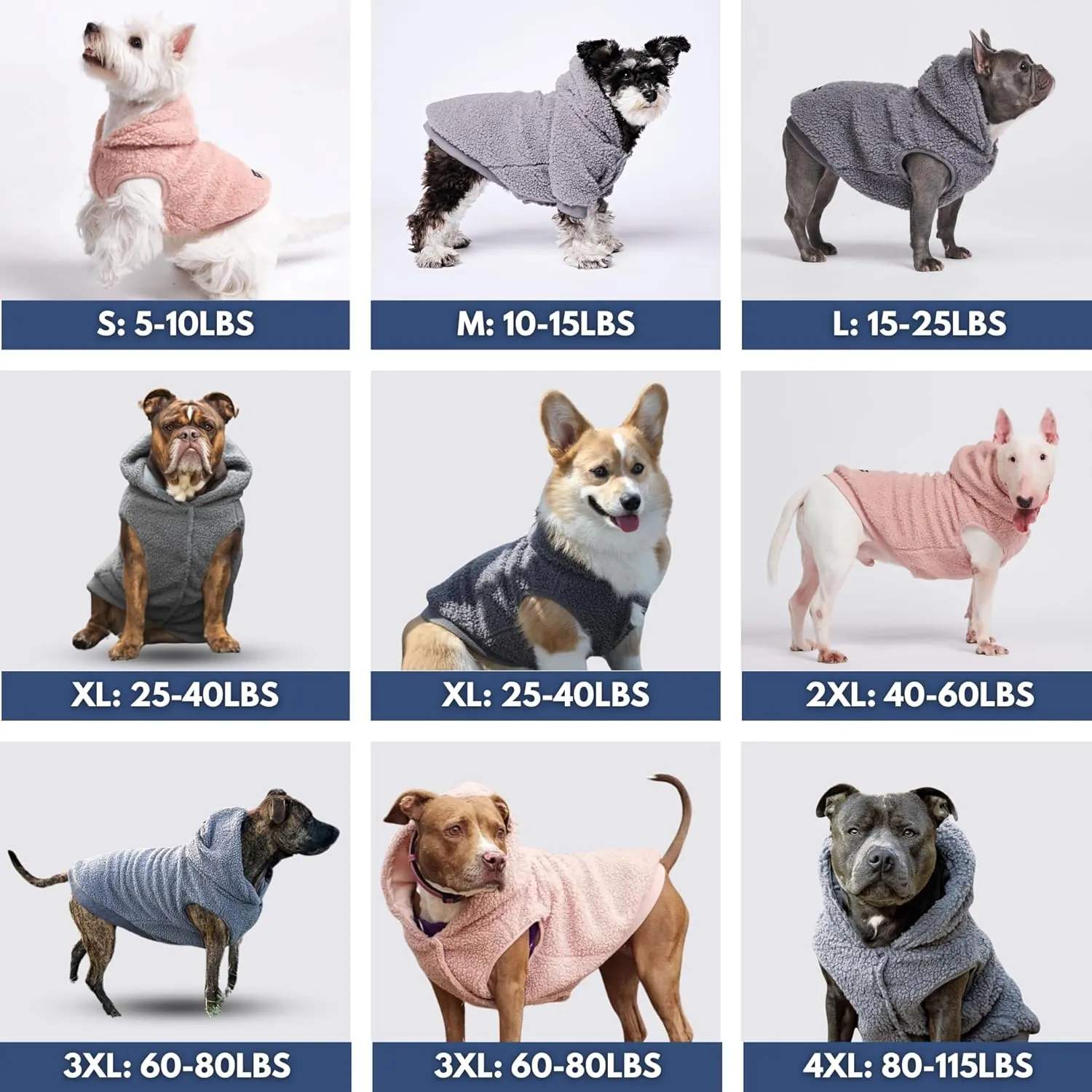 Spark Paws Teddy Dog Sweater - Sherpa Hooded Vest with Warm Fleece Lining, Winter Coat Suitable for Small Medium Large XL XXL Breeds - Pink - M