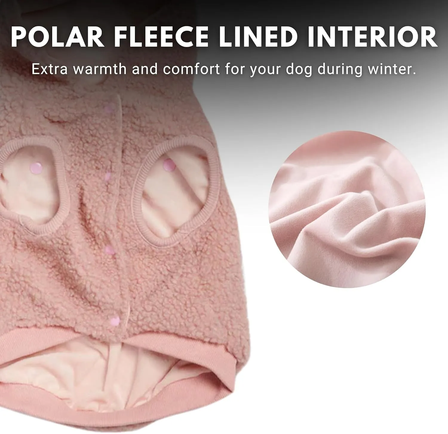 Spark Paws Teddy Dog Sweater - Sherpa Hooded Vest with Warm Fleece Lining, Winter Coat Suitable for Small Medium Large XL XXL Breeds - Pink - M
