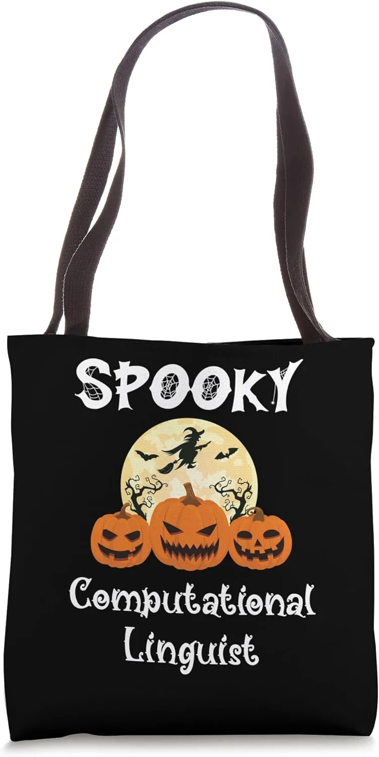 Spooky Computational Linguist Funny Halloween Tote Bag