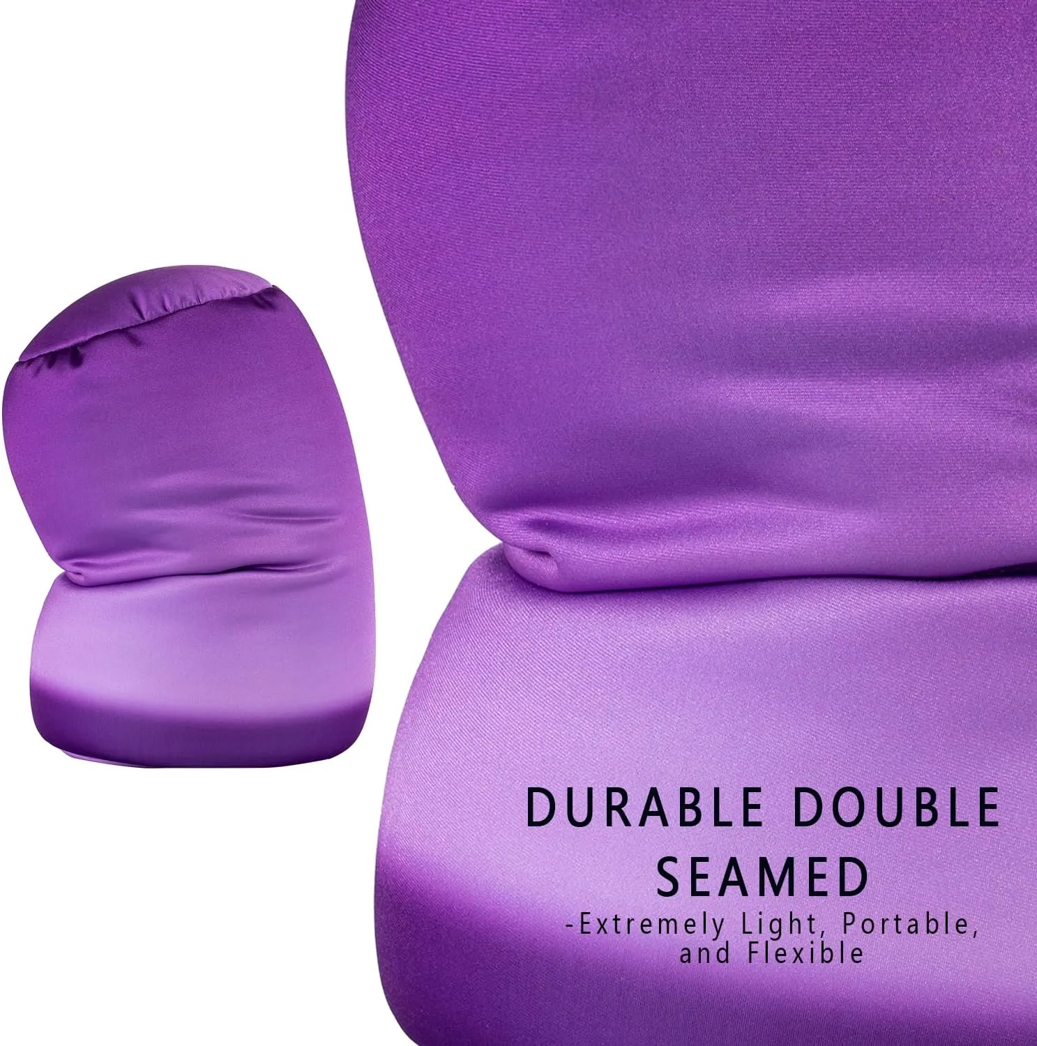Squishy Microbead Neck Pillow, 7Inch x 12Inch Soft Travel Body Bed Pillow Bean Pillow for Kids Adult Chair Sleeping Car Seat, Fun Dormroom (Purple Colorful)