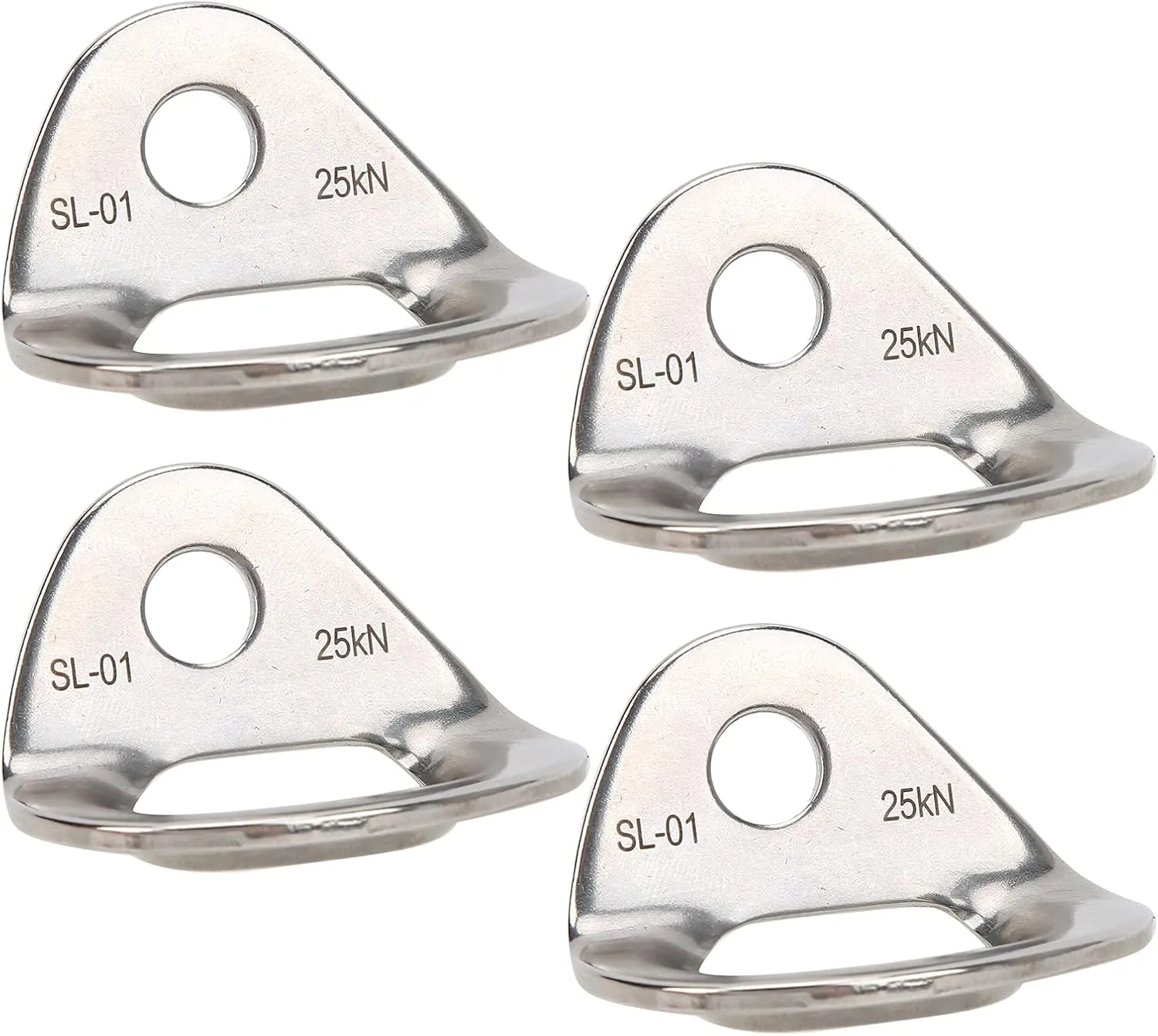 Stainless Steel Climbing Hanger | 4 Pcs Sturdy Rock Climbing Accessories for High Altitude/Indoor Climbing | 25KN Load Capacity & Weatherproof