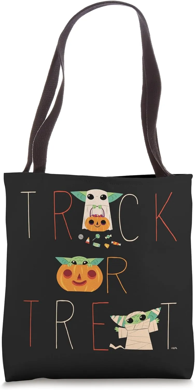 Star Wars The Mandalorian Grogu Trick or Treat Halloween Tote Bag