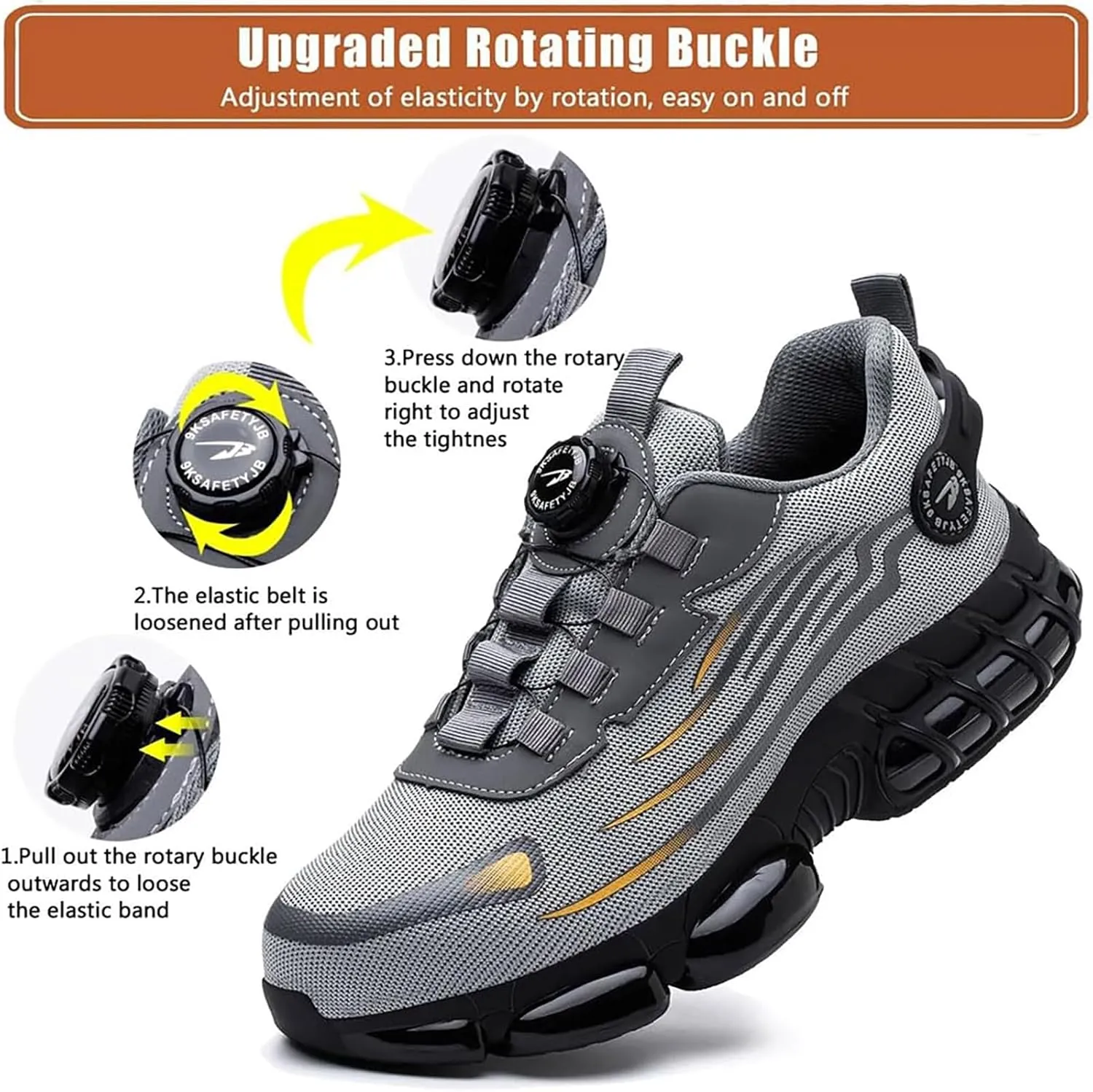 Steel Toe Shoes for Men Women - Slip & Puncture Resistant, Lightweight & Breathable for Construction, Hiking, Climbing | All-Day Comfort Safety Work Shoes