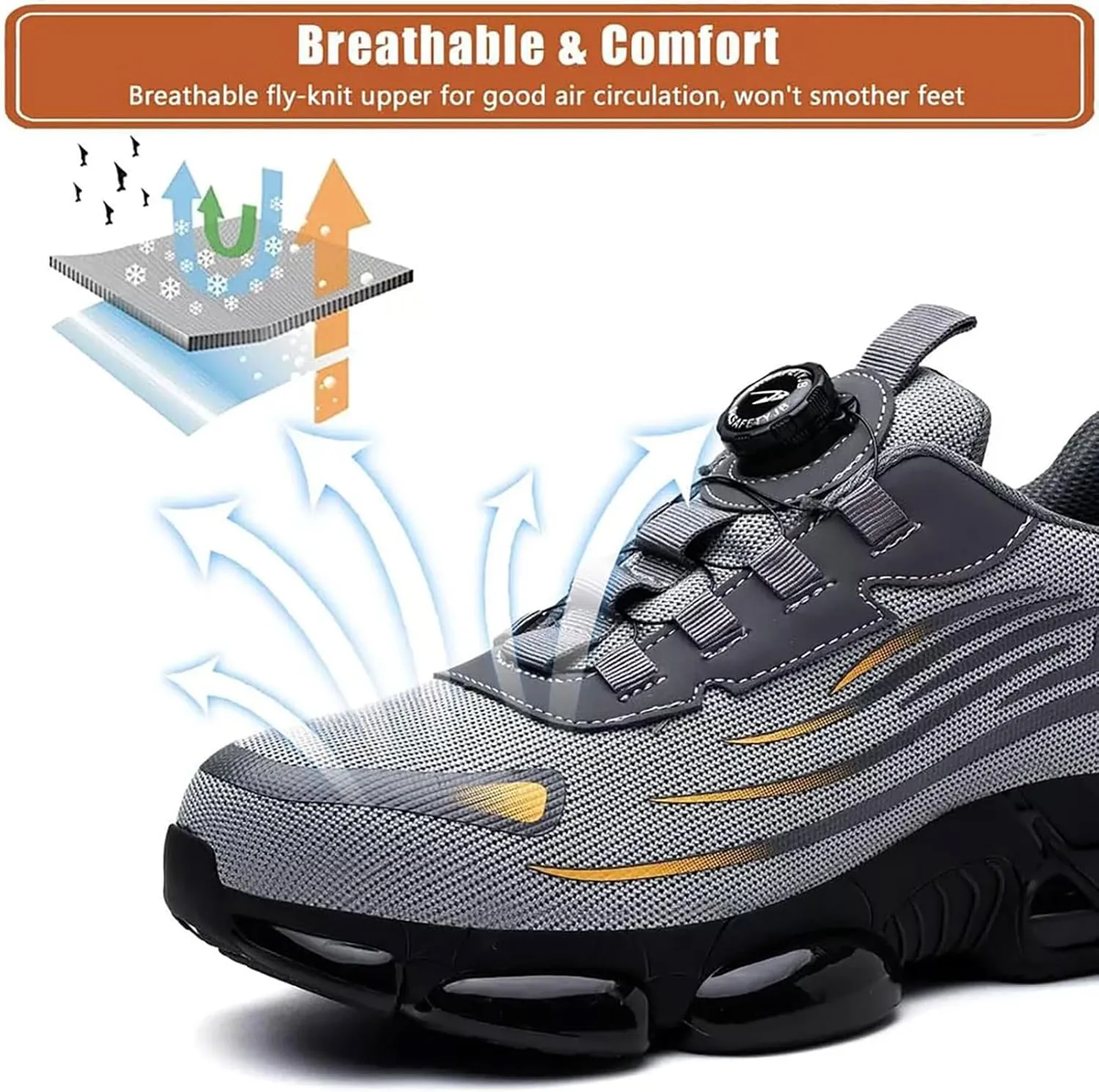 Steel Toe Shoes for Men Women - Slip & Puncture Resistant, Lightweight & Breathable for Construction, Hiking, Climbing | All-Day Comfort Safety Work Shoes