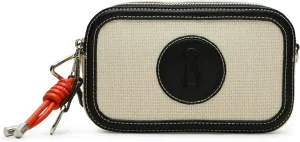 Steve Madden Derrick Double Zip Crossbody, Black/White