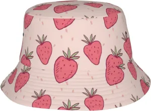 Strawberry Bucket Hat for Men Women Printed Fisherman Hat Packable Sun Cap Travel Outdoor Beach Caps