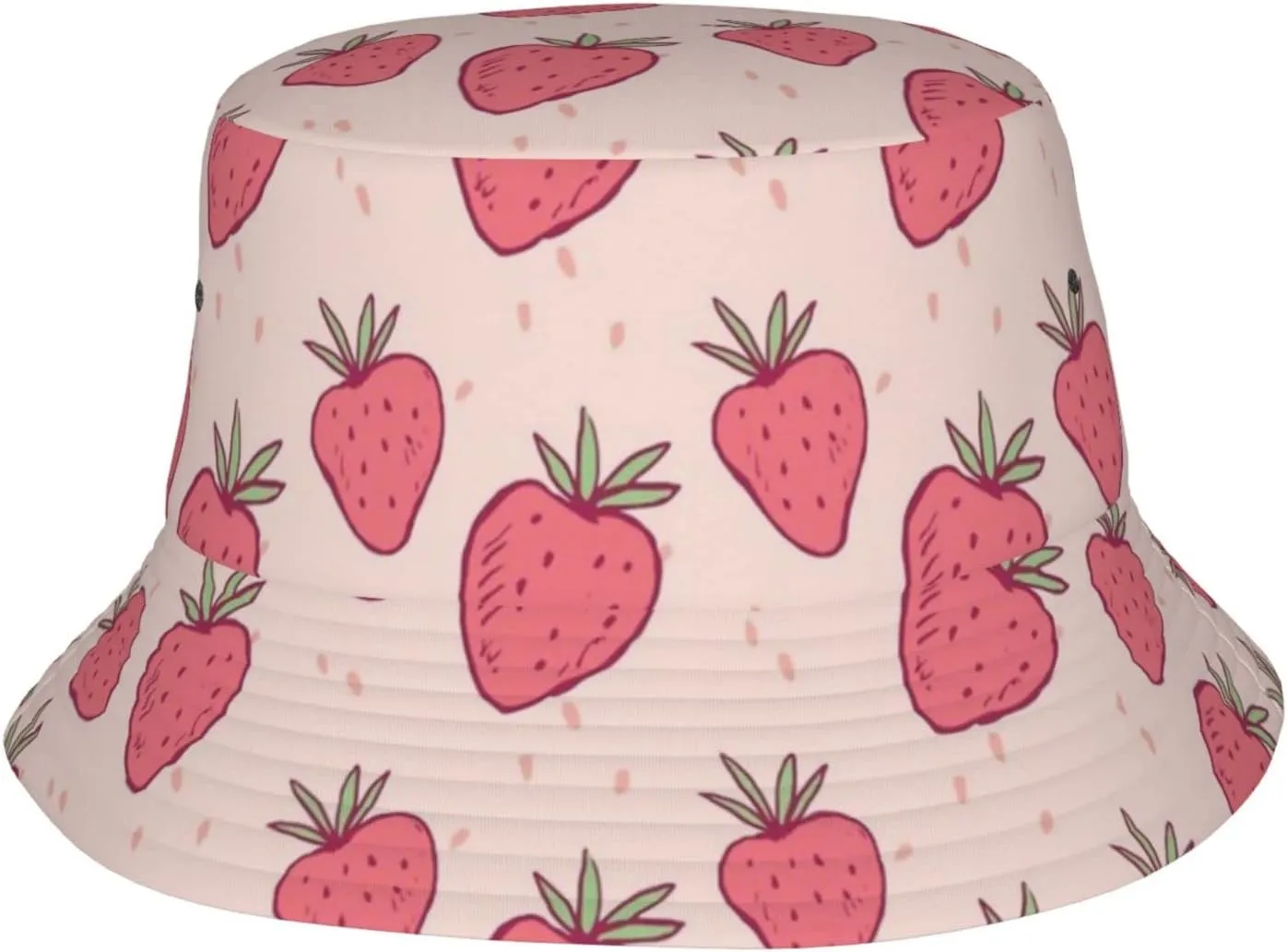 Strawberry Bucket Hat for Men Women Printed Fisherman Hat Packable Sun Cap Travel Outdoor Beach Caps