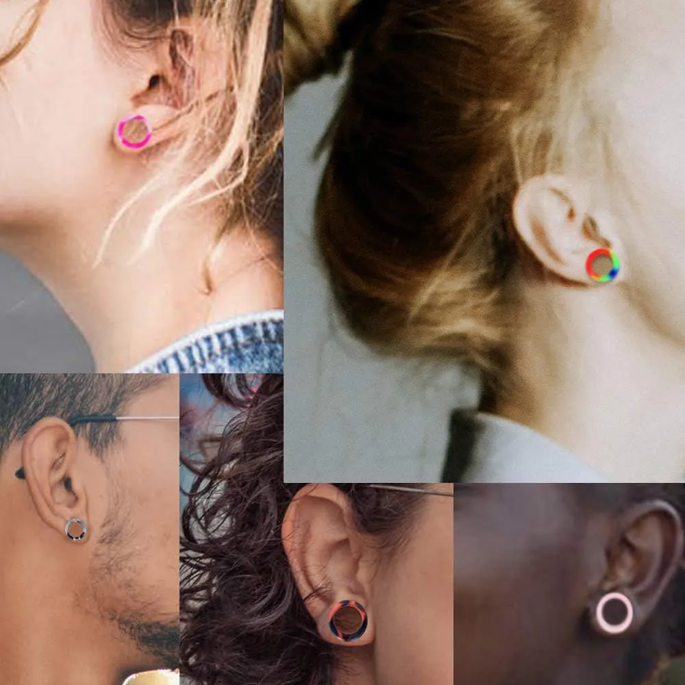 Stuppendux 24PCS Silicone Flexible Ear Tunnels Gauges Plugs Stretchers Expander Double Flared Flesh Tunnels Ear Piercing Jewelry