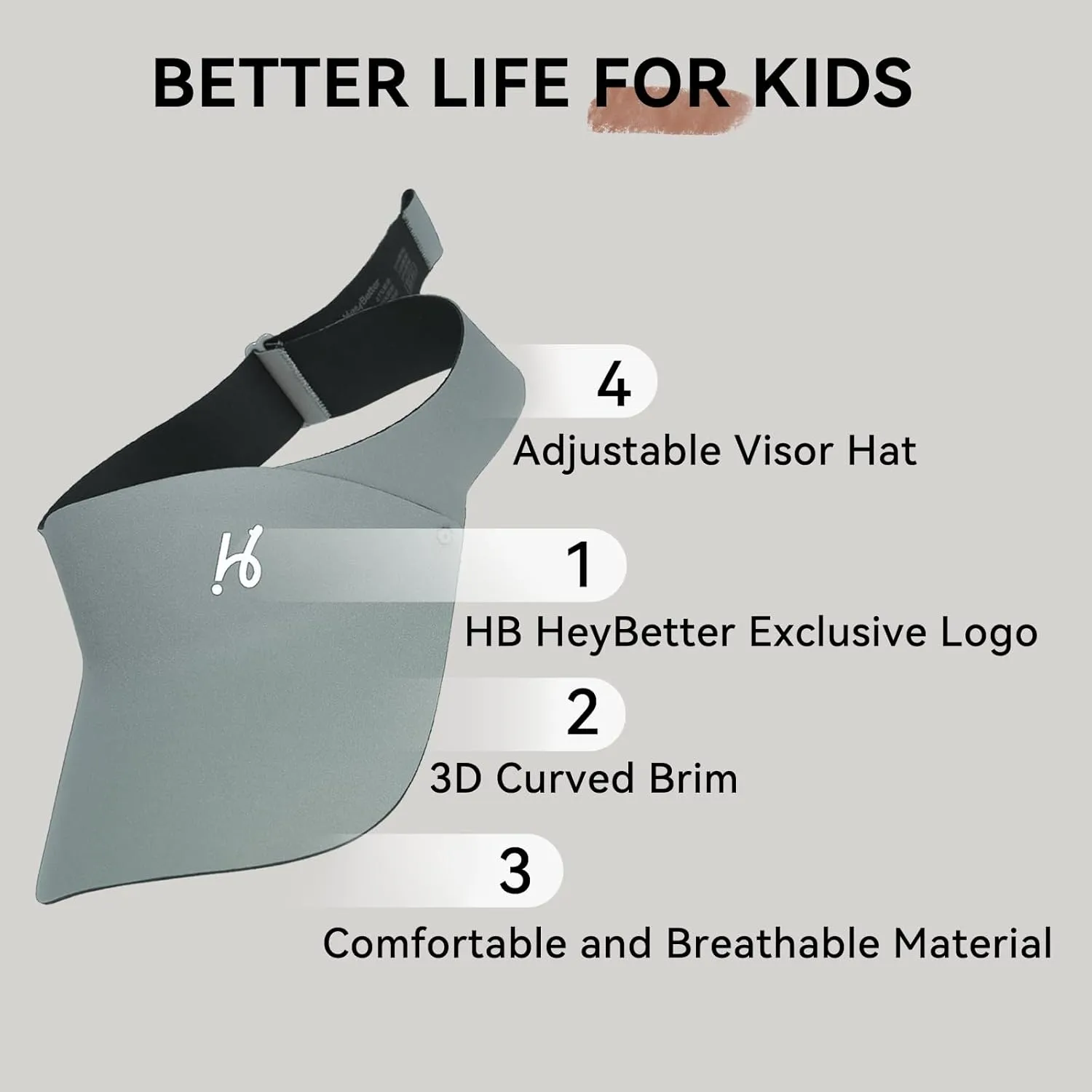 Sun Visor Hat for Toddler UPF53  Packable Lightweight Kids Sport Cap Sun Protection Hats for Girls Boys