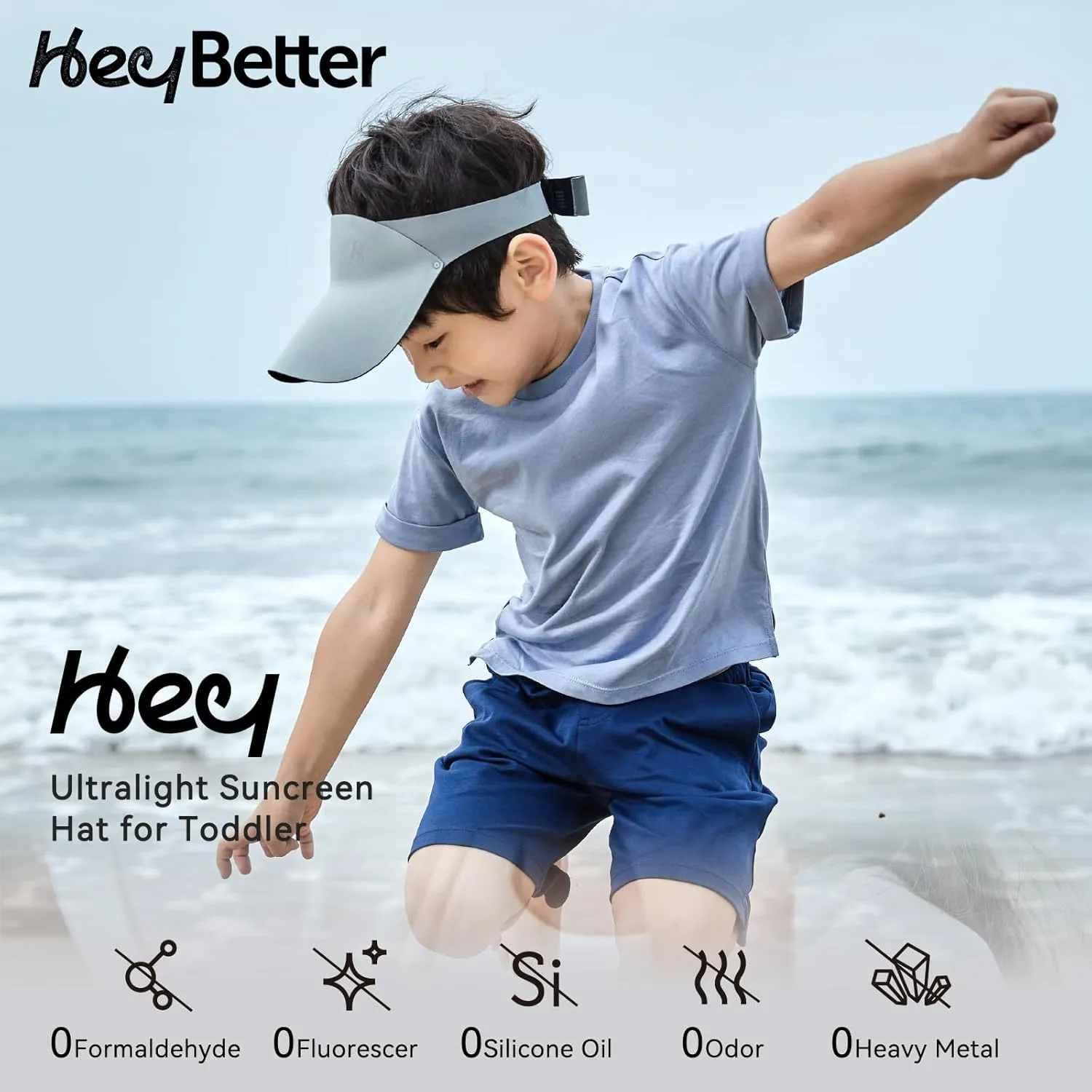 Sun Visor Hat for Toddler UPF53  Packable Lightweight Kids Sport Cap Sun Protection Hats for Girls Boys
