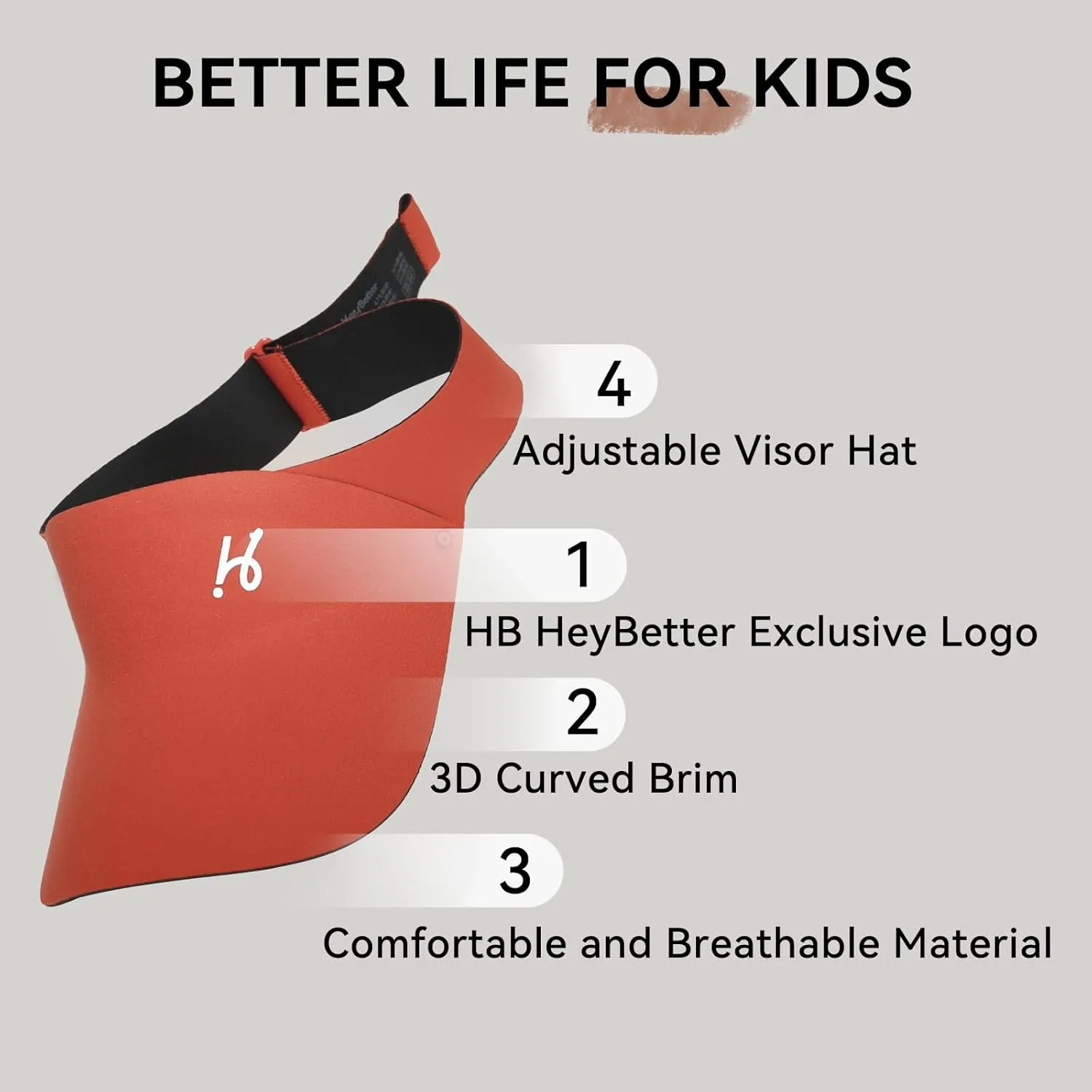 Sun Visor Hat for Toddler UPF53  Packable Lightweight Kids Sport Cap Sun Protection Hats for Girls Boys