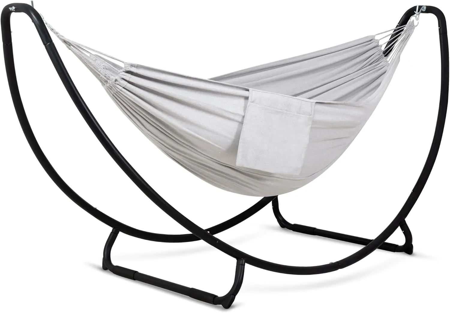 SUNCREAT Portable Large Hammock with Stand, Two Person Hammock with Stand Included, Patent Pending, Light Gray