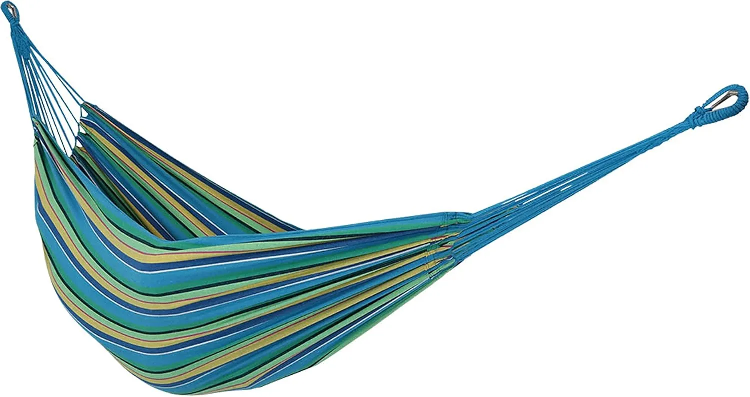 Sunnydaze Double Brazilian Cotton Hammock for Outside - 450-Pound Capacity Outdoor Hammock - Sea Grass