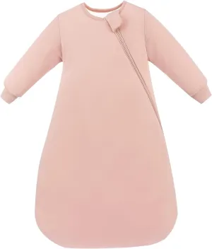 Supersoft Long Sleeve Sleep Sack 1.0 TOG, Bamboo Viscose Baby Sleeping Bag 2-Way Zipper Sleep Sack with Sleeves