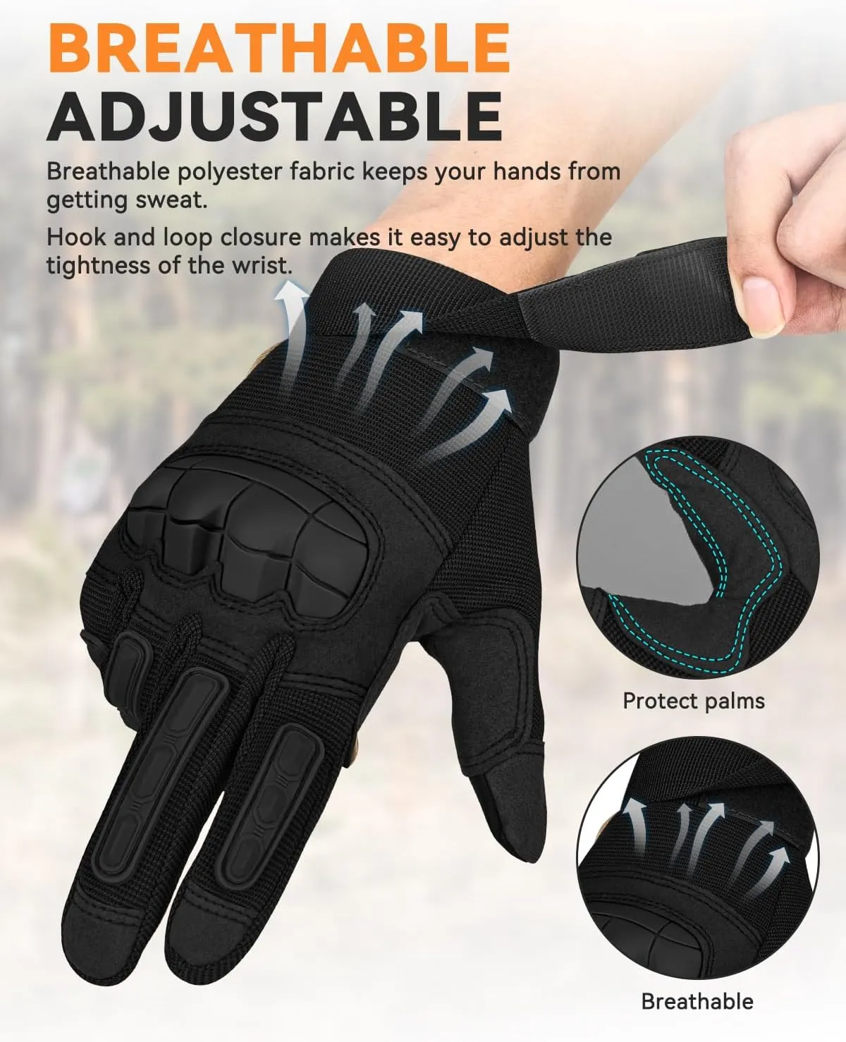 Tactical Gloves for Men, Motorcycle Military Combat Gloves Black Airsoft Gloves Touchscreen for Airsoft Outdoor Hunting Shooting Paintball Work Motorcycling Climbing