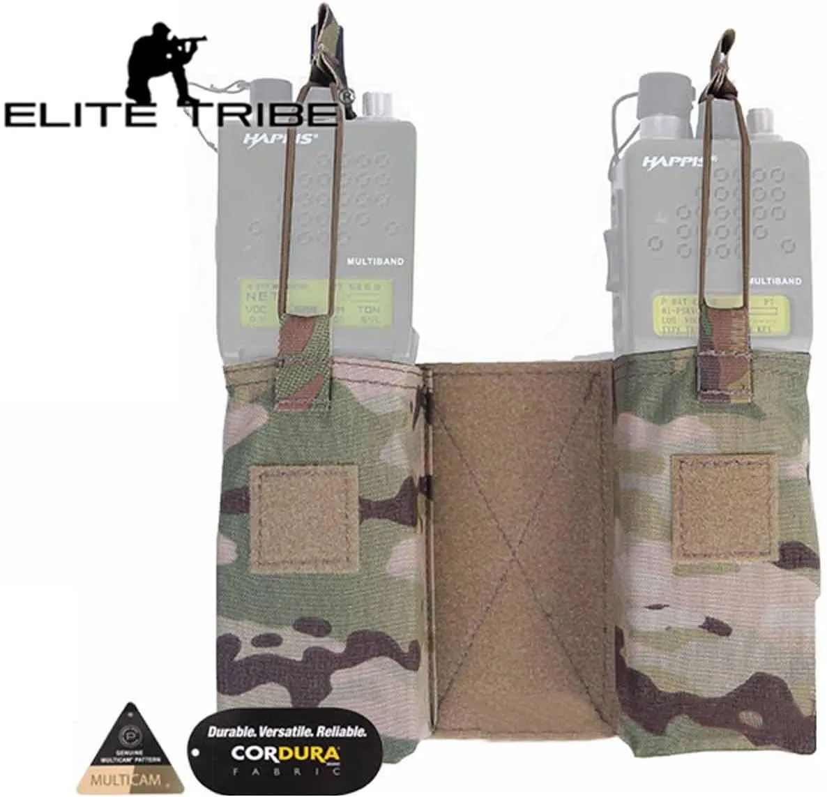 Tactical MOLLE JPC MBITR Radio Pouch Set Utility Military Double Sub Bag