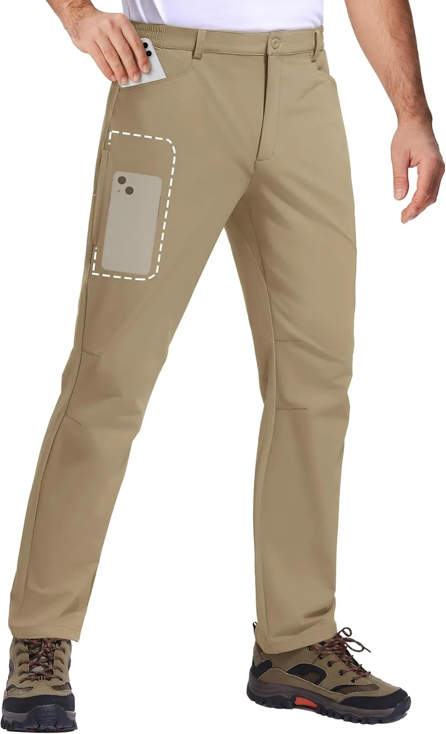 TACVASEN Men's Hiking Pants Lightweight Quick Dry Ripstop Water Resistant Stretchy Work Pants for Climbing Travel Casual