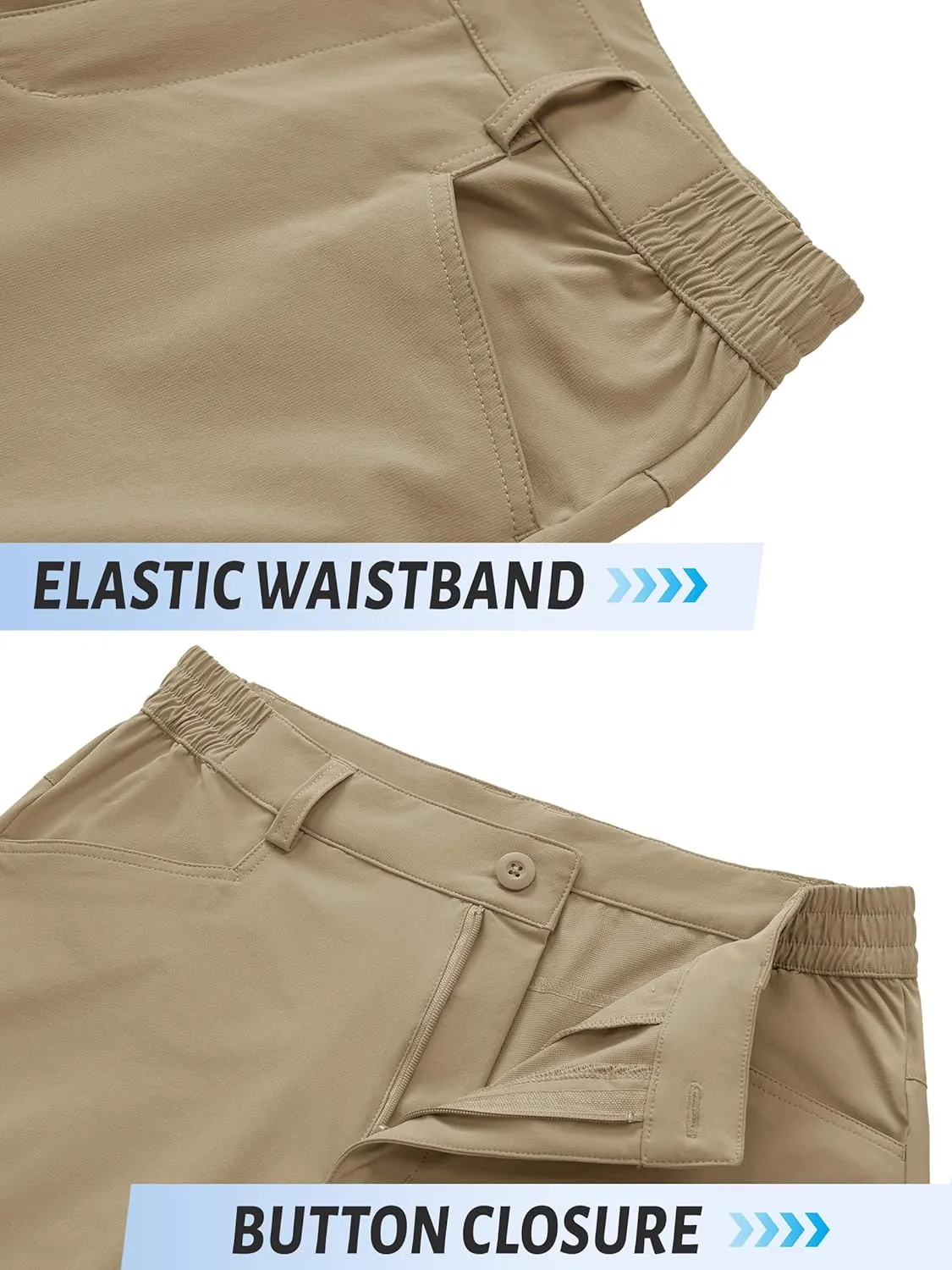 TACVASEN Men's Hiking Pants Lightweight Quick Dry Ripstop Water Resistant Stretchy Work Pants for Climbing Travel Casual