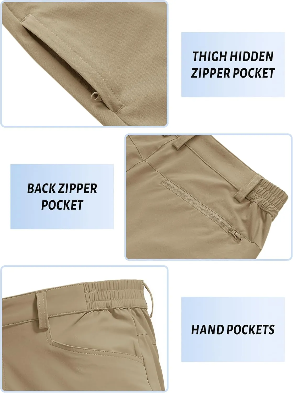 TACVASEN Men's Hiking Pants Lightweight Quick Dry Ripstop Water Resistant Stretchy Work Pants for Climbing Travel Casual