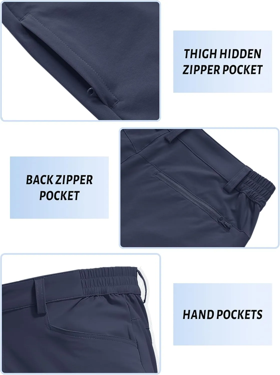TACVASEN Men's Hiking Pants Lightweight Quick Dry Ripstop Water Resistant Stretchy Work Pants for Climbing Travel Casual
