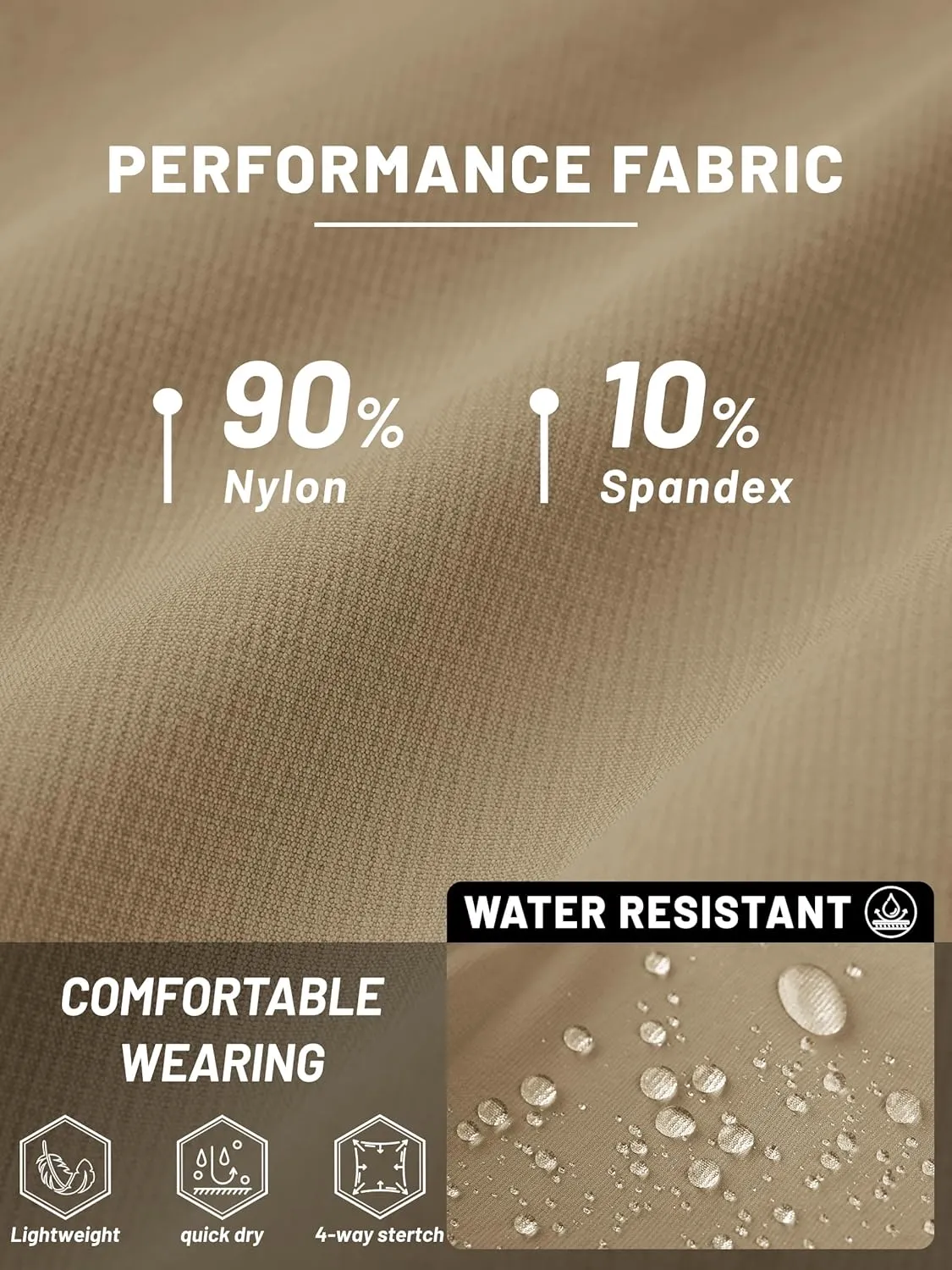 TACVASEN Men's Hiking Pants Lightweight Quick Dry Ripstop Water Resistant Stretchy Work Pants for Climbing Travel Casual