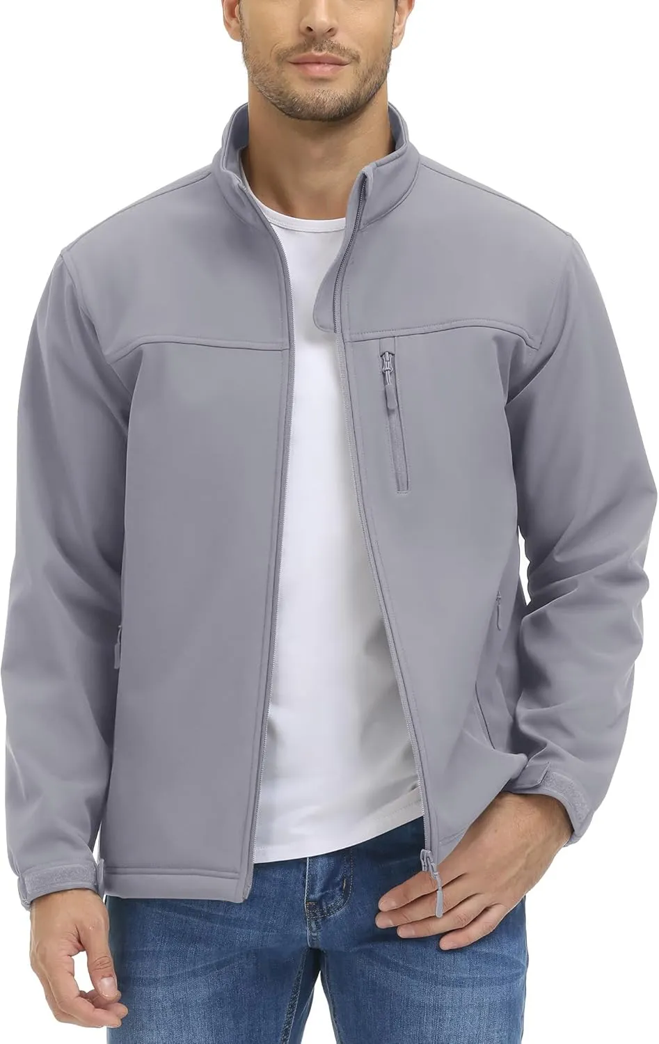 TACVASEN Men's Lightweight Softshell Jacket Fleece Lined Waterproof Tactical Soft Shell Rain Coats Windbreaker Outdoor