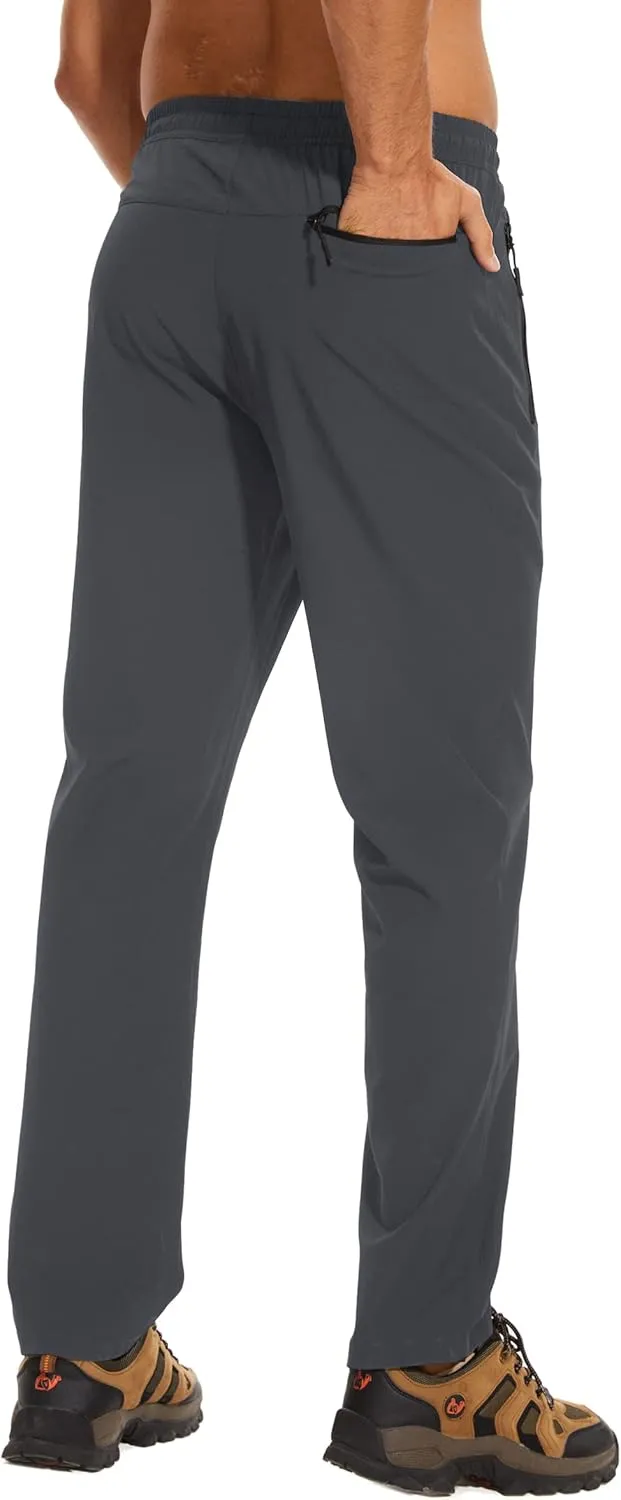 TACVASEN Mens Lighweight Hiking Pants Athletic Casual Quick Dry Stretch Water Resistant Joggers with Pockets Workout Gym