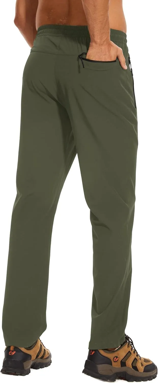 TACVASEN Mens Lighweight Hiking Pants Athletic Casual Quick Dry Stretch Water Resistant Joggers with Pockets Workout Gym