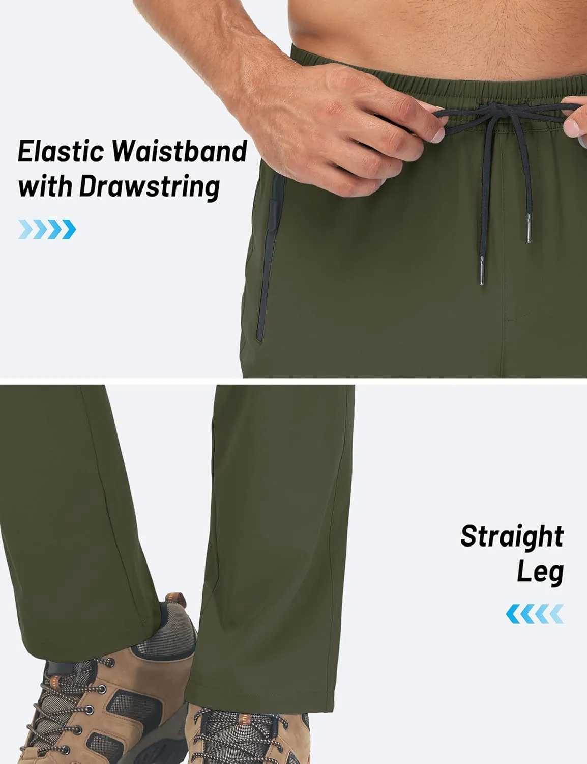 TACVASEN Mens Lighweight Hiking Pants Athletic Casual Quick Dry Stretch Water Resistant Joggers with Pockets Workout Gym