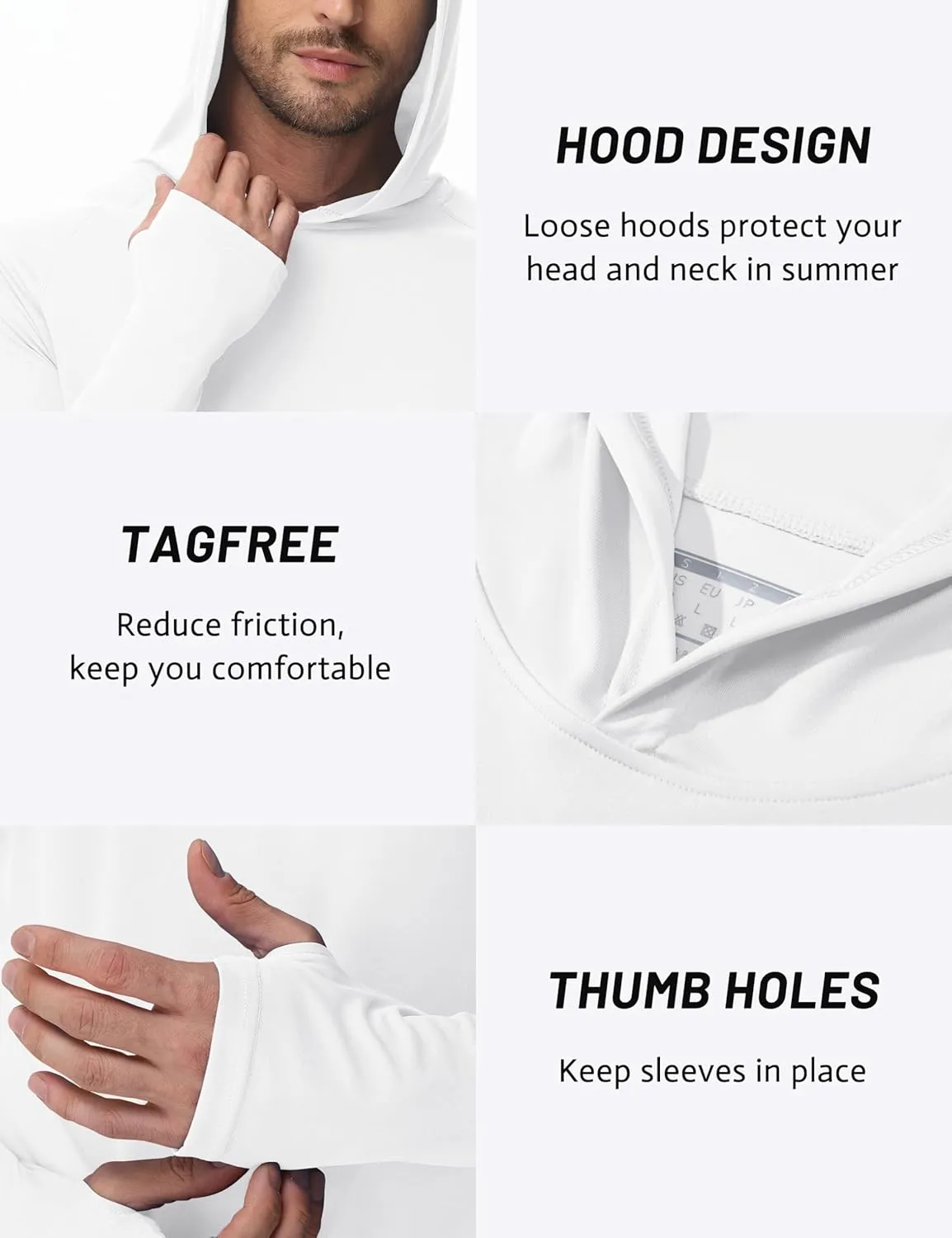 TACVASEN Men’s Sun Protection Shirts UPF 50  Rash Guard for Men Long Sleeve Lightweight SPF UV Hoodie Swimming Hiking