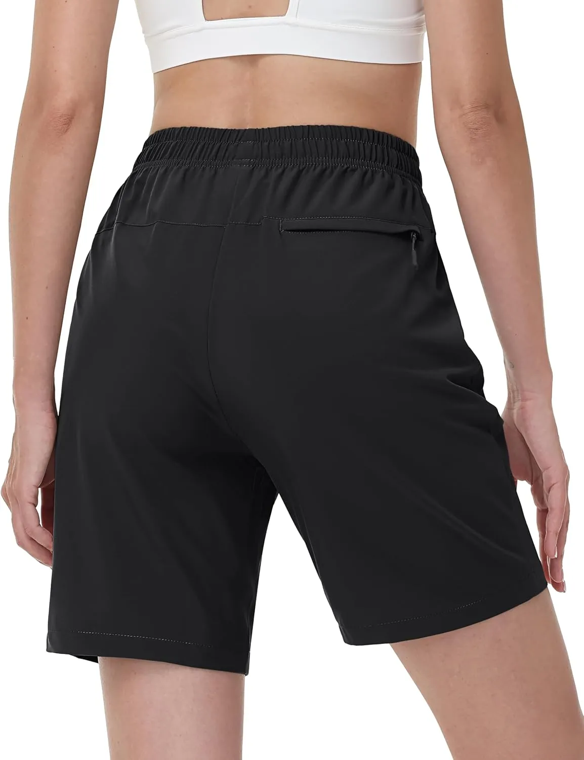 TACVASEN Women's Hiking Shorts Quick Dry Lightweight 8" Water Resistant Athletic Shorts with Pockets Outdoor Golf Active