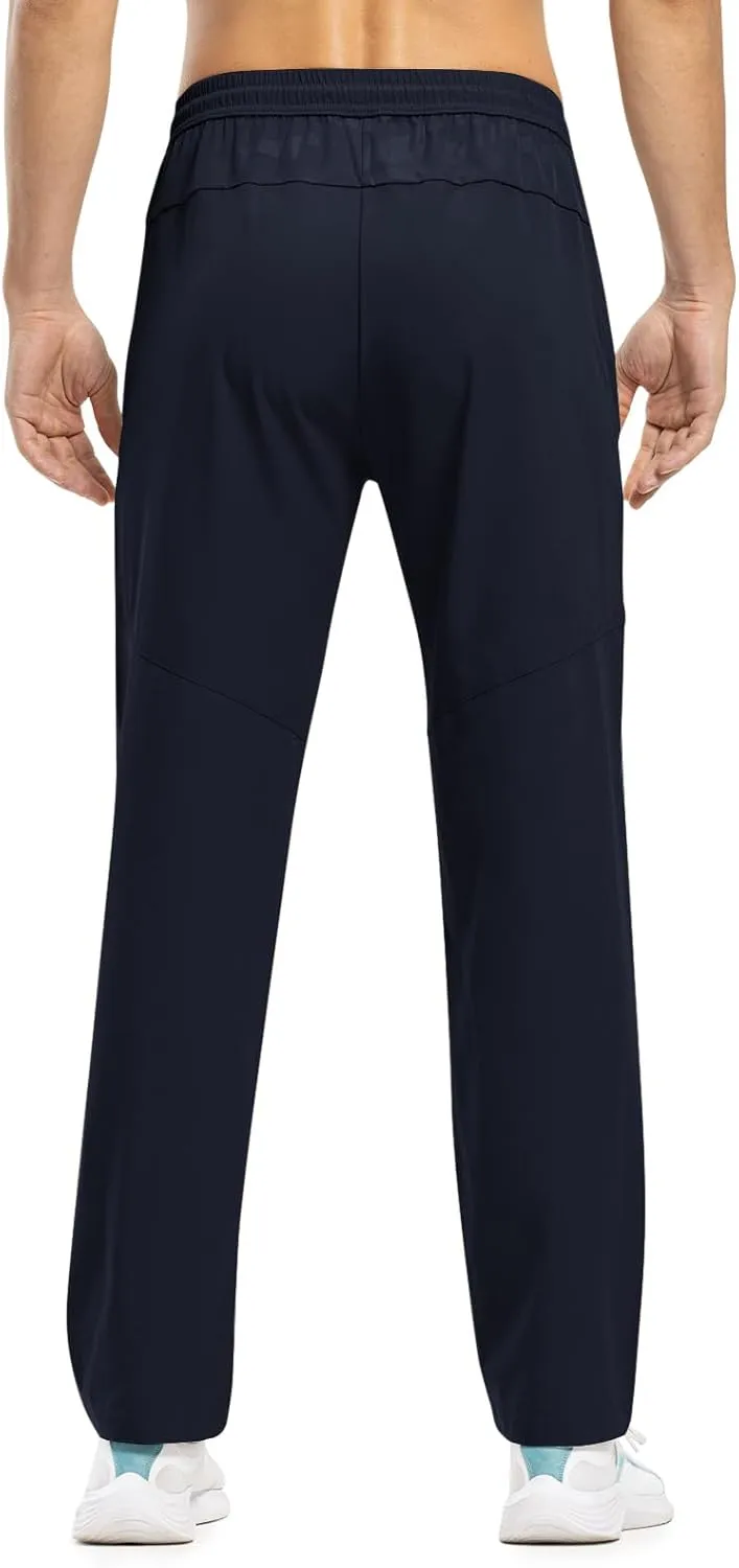 TBMPOY Men's Lightweight Hiking Travel Pants Breathable Athletic Fishing Active Joggers Zipper Pockets