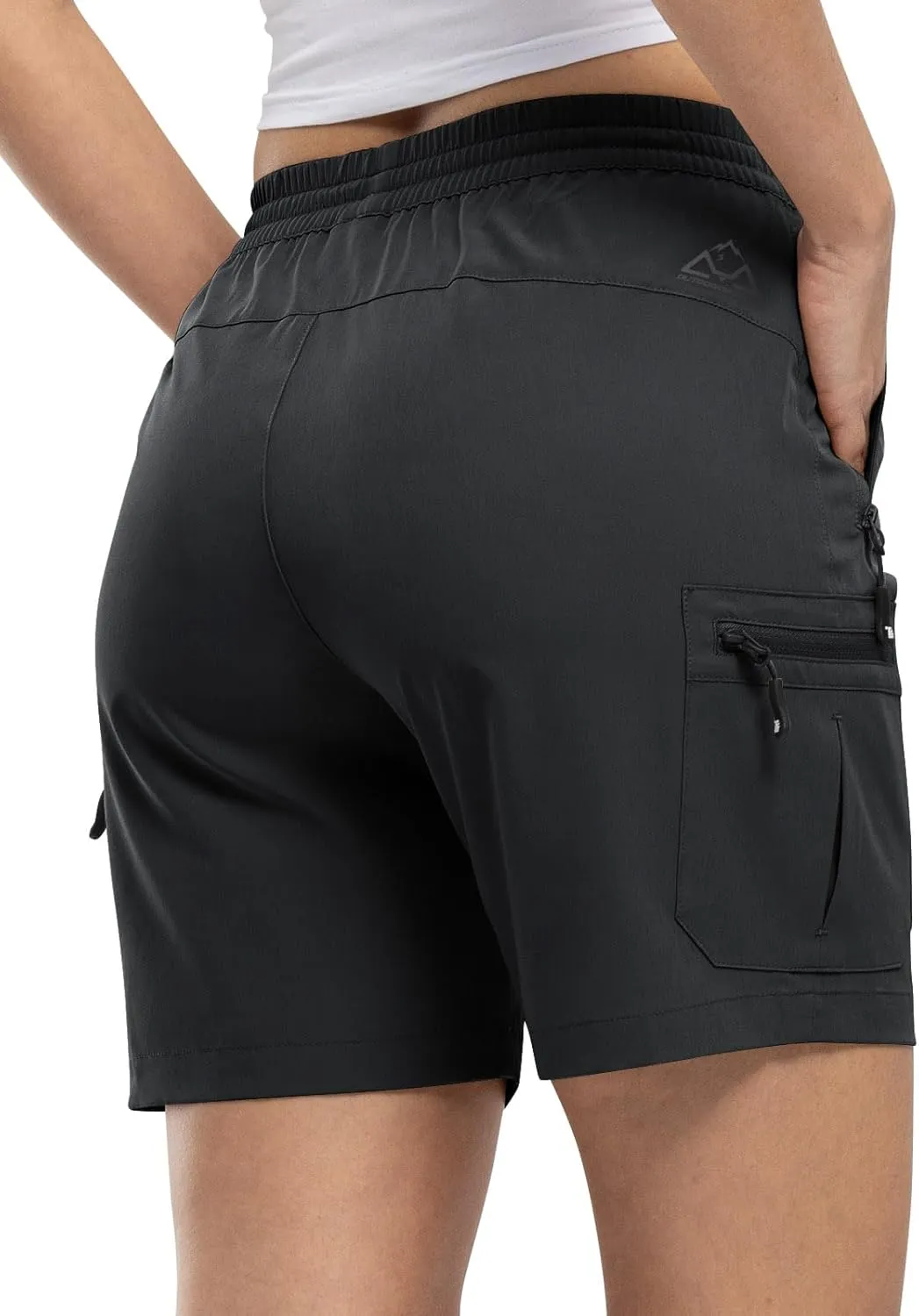 TBMPOY Women's Hiking Cargo Shorts Lightweight Quick Dry Athletic Summer Shorts Golf Travel Camping with Zipper Pockets