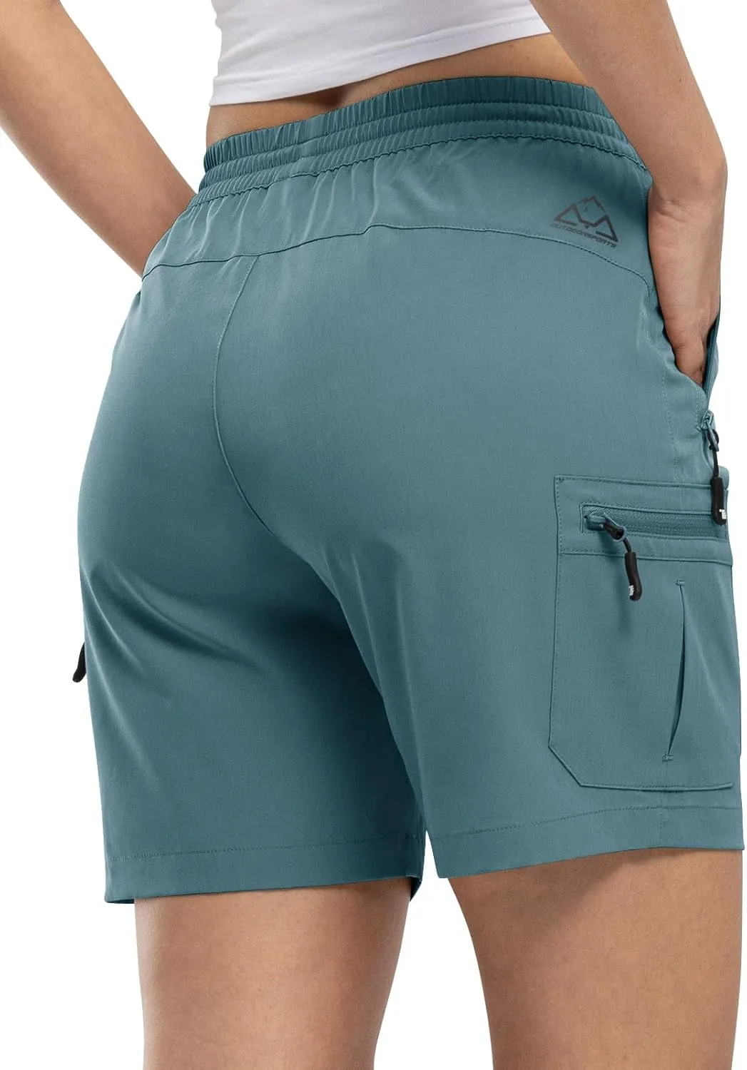 TBMPOY Women's Hiking Cargo Shorts Lightweight Quick Dry Athletic Summer Shorts Golf Travel Camping with Zipper Pockets