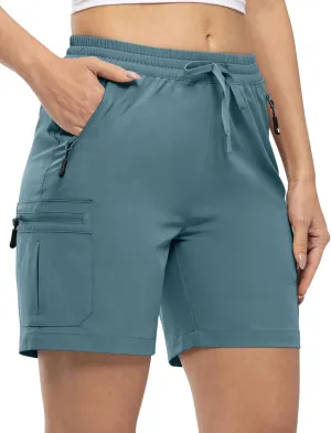 TBMPOY Women's Hiking Cargo Shorts Lightweight Quick Dry Athletic Summer Shorts Golf Travel Camping with Zipper Pockets