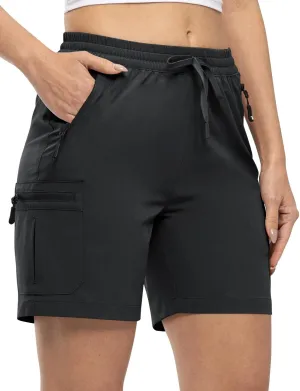 TBMPOY Women's Hiking Cargo Shorts Lightweight Quick Dry Athletic Summer Shorts Golf Travel Camping with Zipper Pockets