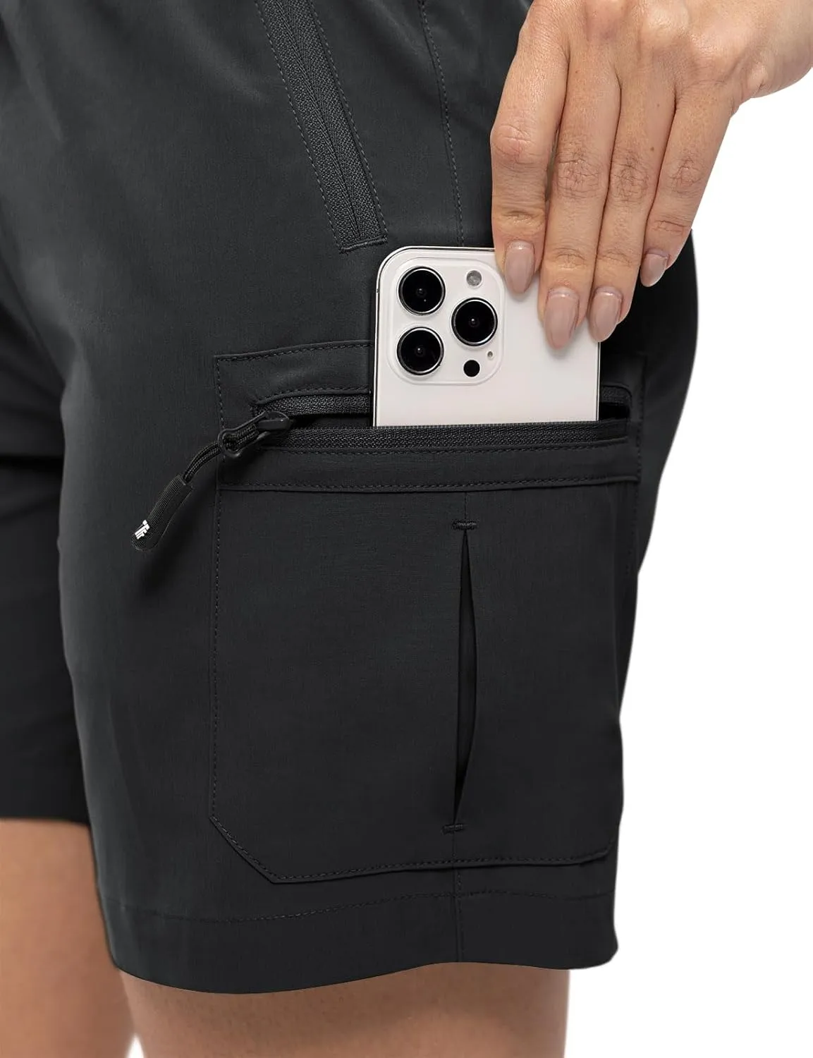 TBMPOY Women's Hiking Cargo Shorts Lightweight Quick Dry Athletic Summer Shorts Golf Travel Camping with Zipper Pockets