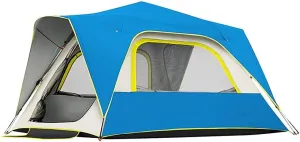 Tents Instant Pop Up Family Camping for 3-4,5-8 Persons, Dome Sun Shelter, Backpacking with Removable Rainfly,PU Fabric
