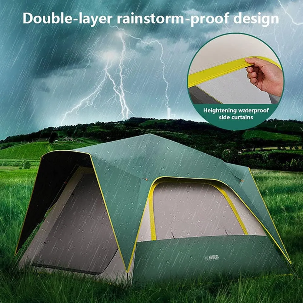 Tents Instant Pop Up Family Camping for 3-4,5-8 Persons, Dome Sun Shelter, Backpacking with Removable Rainfly,PU Fabric