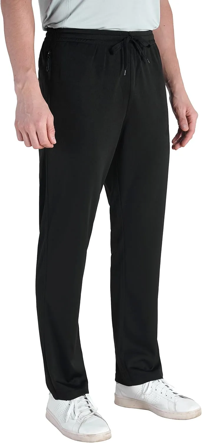 TRAILSIDE SUPPLY CO. Mens Lightweight Track Pants,Stretchy Pants with Zipper Pockets