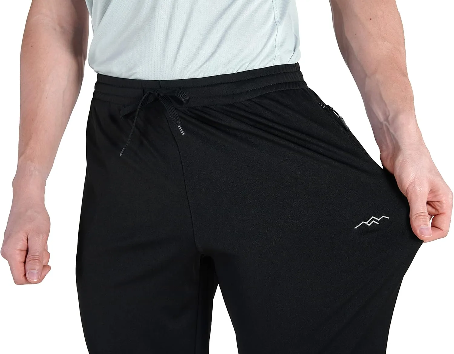 TRAILSIDE SUPPLY CO. Mens Lightweight Track Pants,Stretchy Pants with Zipper Pockets