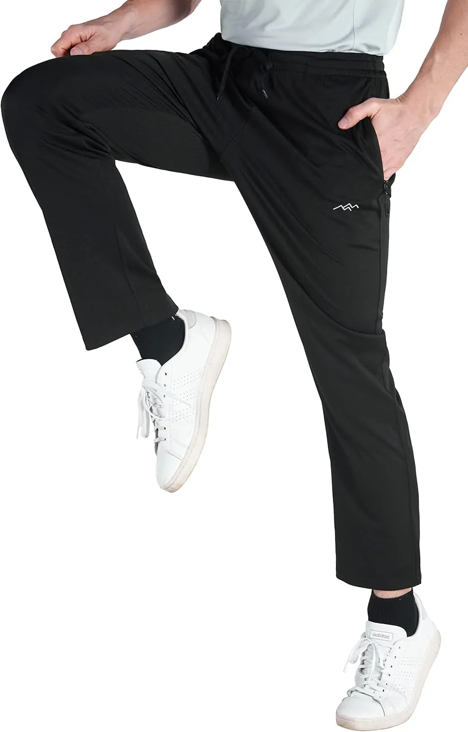 TRAILSIDE SUPPLY CO. Mens Lightweight Track Pants,Stretchy Pants with Zipper Pockets