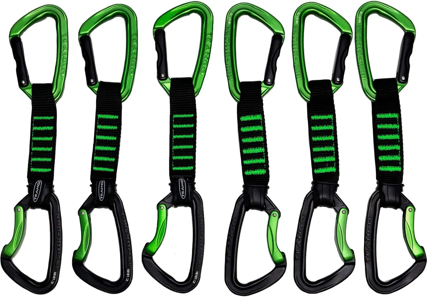 Trango Reaction Quickdraws - 6 Pack of Lightweight and Durable Quick Draws for Sport Climbing, 12cm