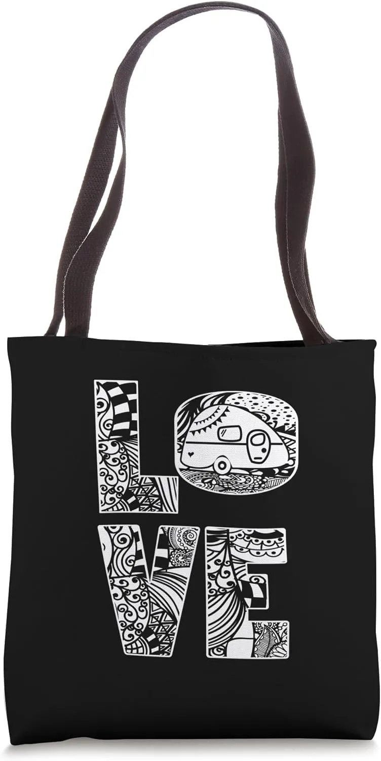 Travel trailer mobile-home Camping climbing hiking Caravan Tote Bag