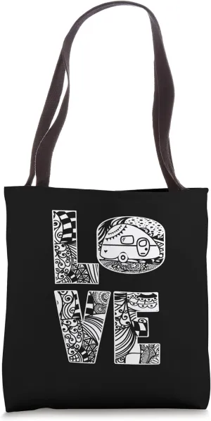 Travel trailer mobile-home Camping climbing hiking Caravan Tote Bag